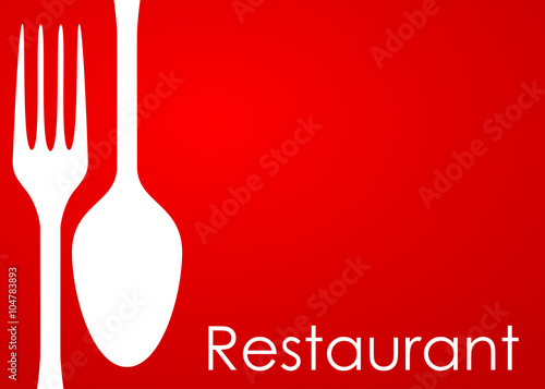 Icono plano Restaurant y cubiertos sobre fondo degradado #2