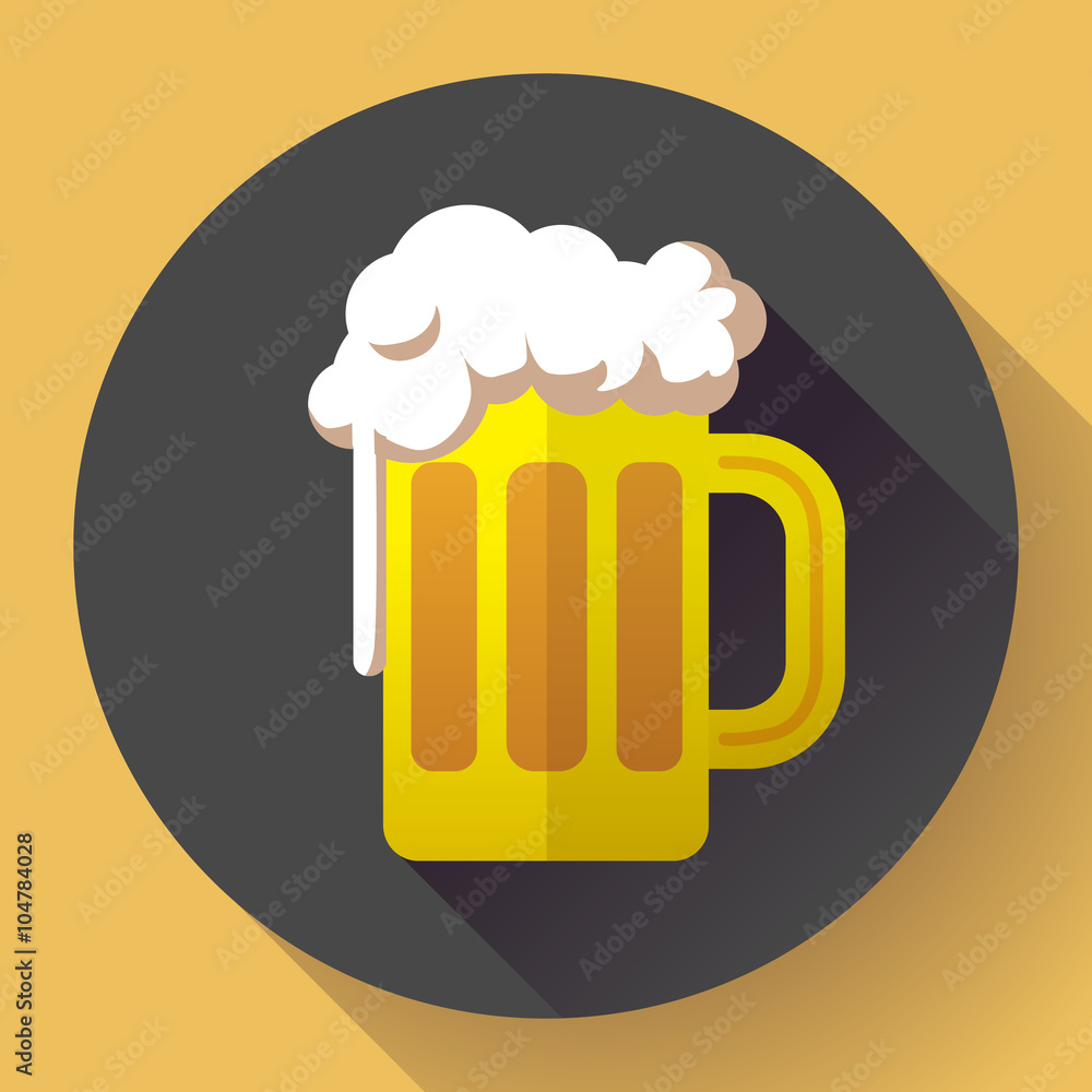 Vector beer glass cup icon. Oktoberfest logo. Flat designed style Vector beer glass cup icon. Oktoberfest logo. Flat designed style