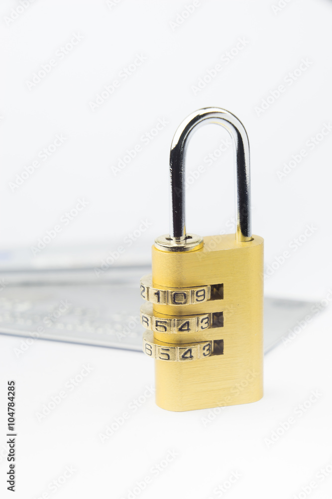 Credit Card machine payment security with key lock & padlock Credit Card machine payment security with key lock & padlock