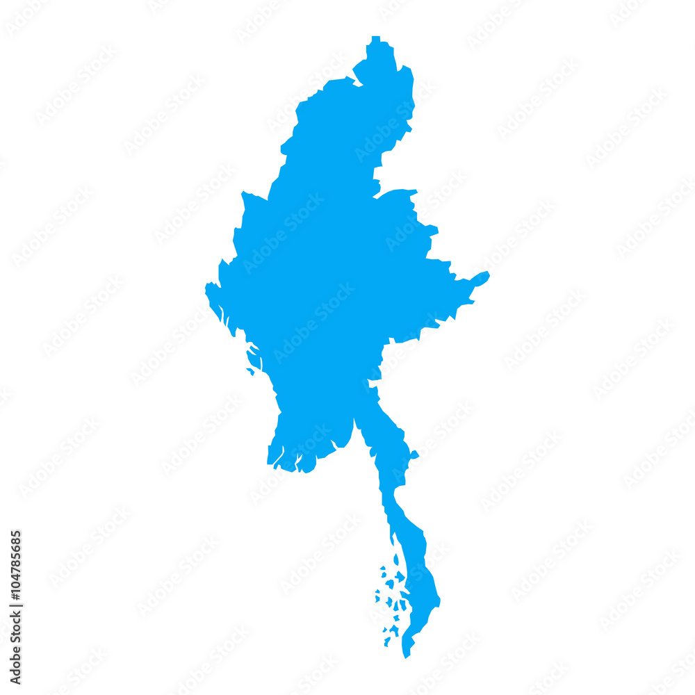 vector map of Myanmar, Asia