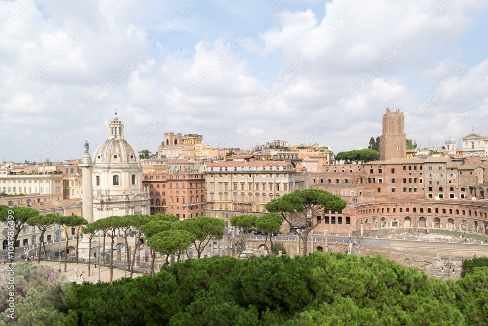 Spectacular panorama of ancient Roman empire - currently Rome, Italy