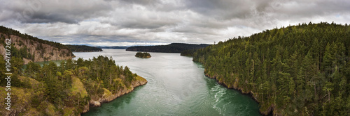 Deception Pass, Washington.  Deception Pass is a strait separating Whidbey Island from Fidalgo Island, in the northwest part of the U.S. state of Washington. The current through here is very strong.