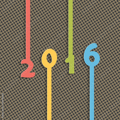 New Year 2016. Text and poligraphy design
