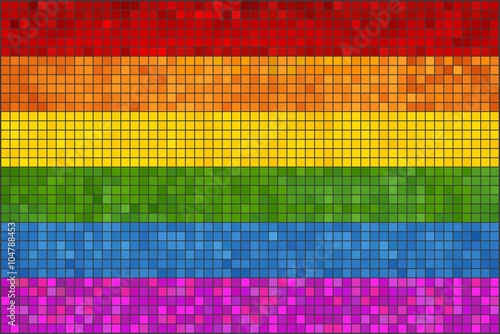 Gay pride mosaic flag - Illustration, 
Rainbow flag,   
Flag of gay pride movement, 
Colorful vector symbol of lesbian, 
Gay and transgender comminity