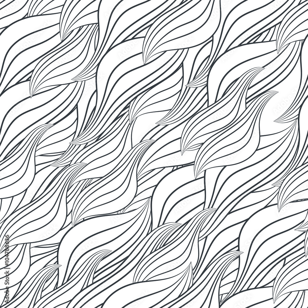 Pattern with leaves and lines
