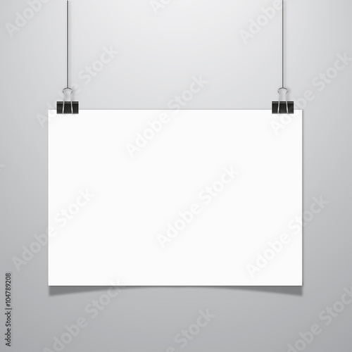 hanging paper sign with shadow
