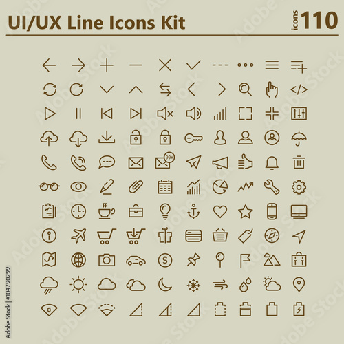 UI and UX big bold line icons kit