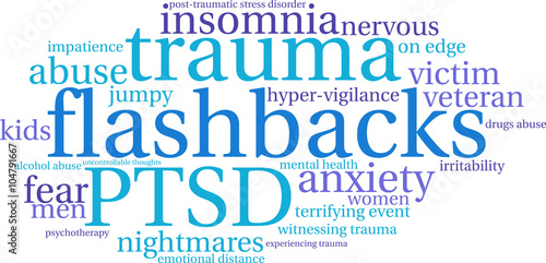 Flashbacks Word Cloud on a white background. 