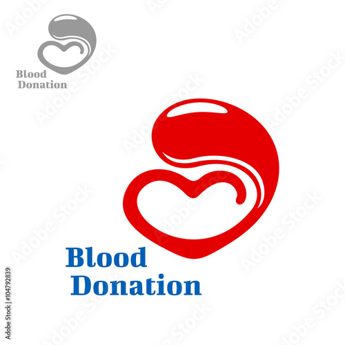 Drop of blood flowing into a heart