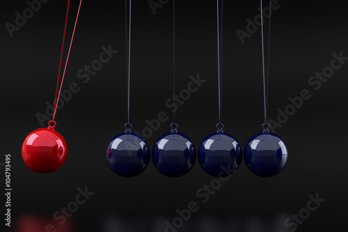 3DCG of Newton's cradle