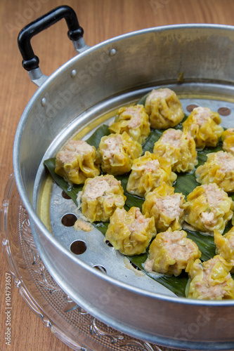 Tim sum or Dim sum.(Steamed pork dumpling) a very good taste and