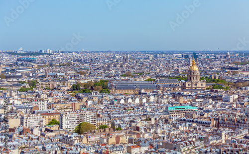 Aerial View of Paris Skyline from Eiffel Tower
