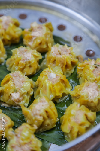 Tim sum or Dim sum.(Steamed pork dumpling) a very good taste and