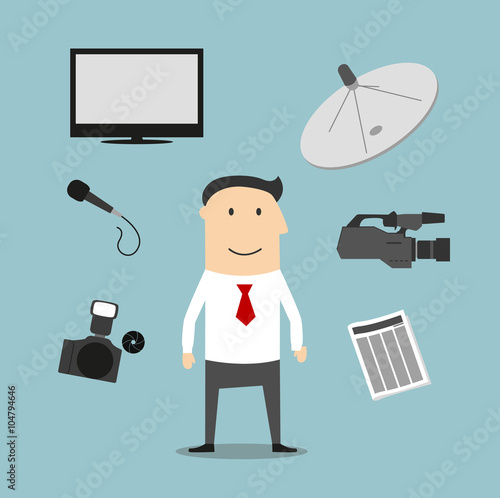 Reporter profession and broadcasting devices