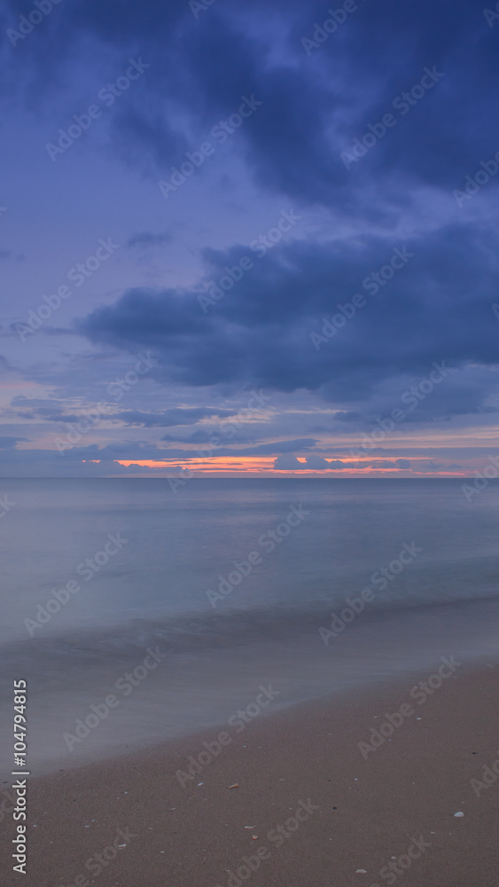 Evening at the beach after sunset. Khanom is the northernmost di Evening at the beach after sunset. Khanom is the northernmost di