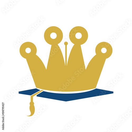 Education Graduation Crown Hat Logo Illustration