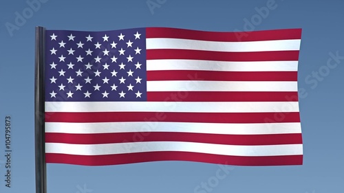 Wallpaper Mural Looping flag of The United_States with a background of clear blue sky. Torontodigital.ca