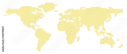 Golden dotted world map