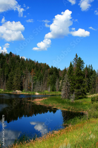 High Mountain Lake near Yellowstone National Park Wyoming USA