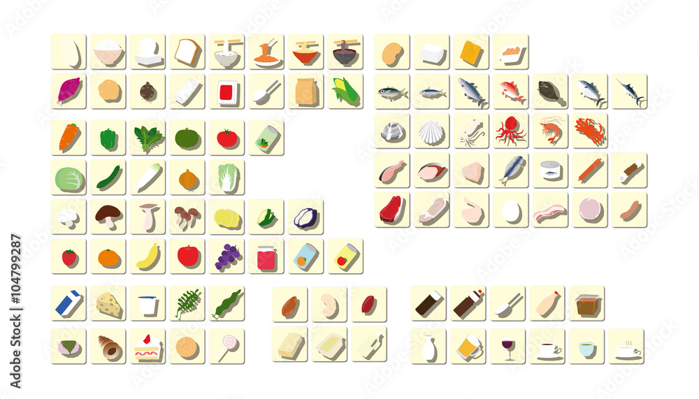 Fototapeta Ikona klasyfikacji żywności (krem)