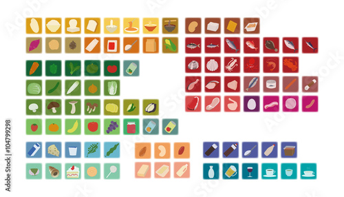 食品分類アイコン（分類別カラー ぼかし）