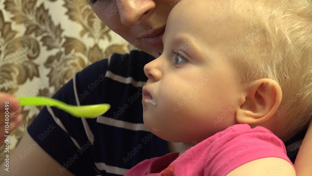Little Baby Eat with Spoon. 4K UltraHD video. Little Baby Eat with Spoon. 4K UltraHD video.