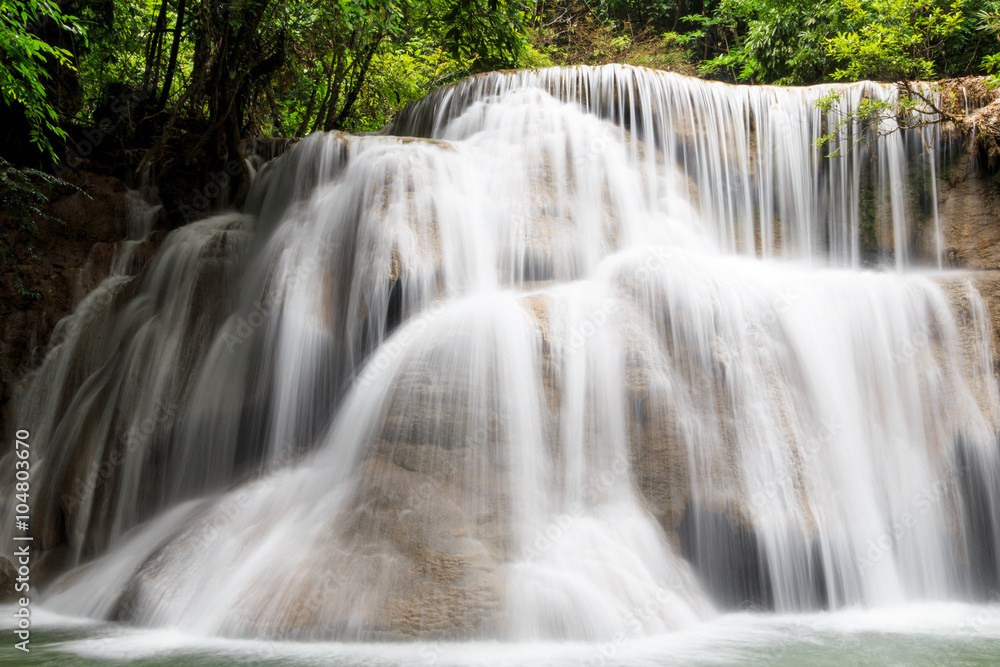 Waterfall in forest in Thailand.