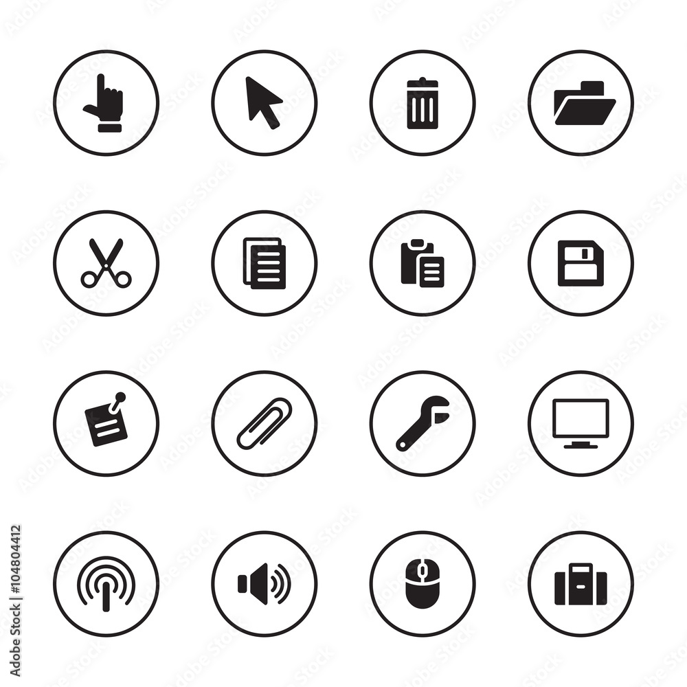 black flat computer and technology icon set for web design, user interface (UI), infographic and mobile application (apps) black flat computer and technology icon set for web design, user interface (UI), infographic and mobile application (apps)