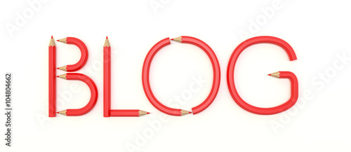 Three dimensional rendering of BLOG word.