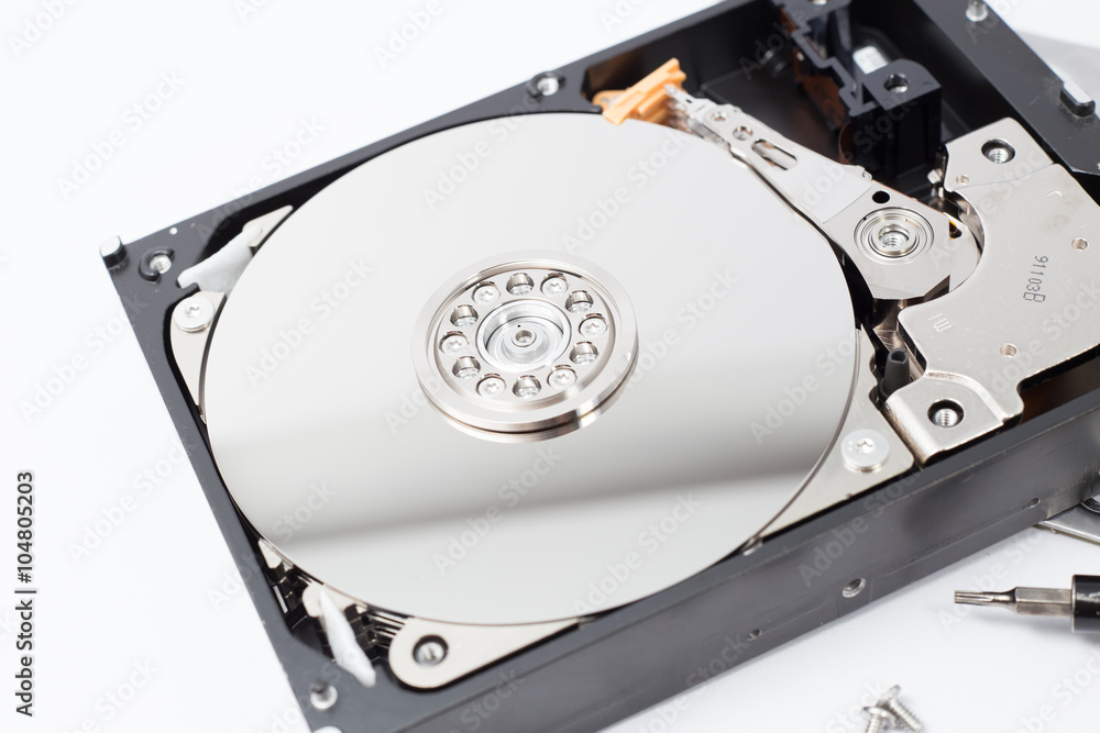 Inside Hard Disk Drive (HDD)-Computer Hardware Components. Inside Hard Disk Drive (HDD)-Computer Hardware Components.