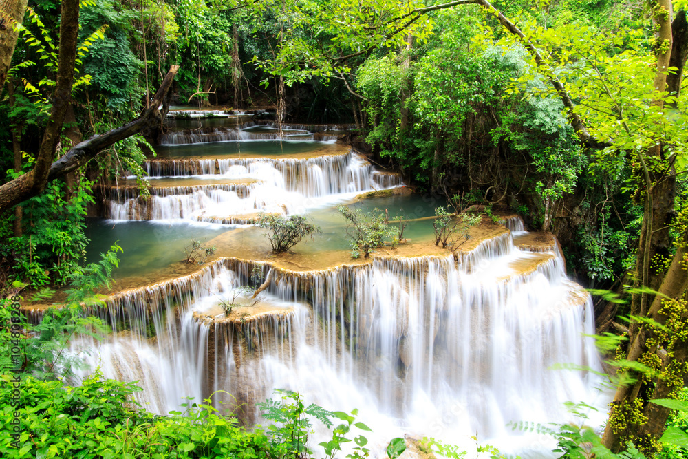 Huai Mae Khamin waterfall in deep forest, Thailand. Huai Mae Khamin waterfall in deep forest, Thailand.
