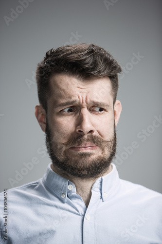 portrait of disgusted man