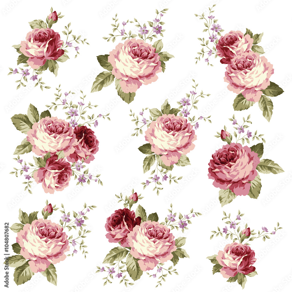 ロココ調の薔薇いらすと ロココ調の薔薇いらすと