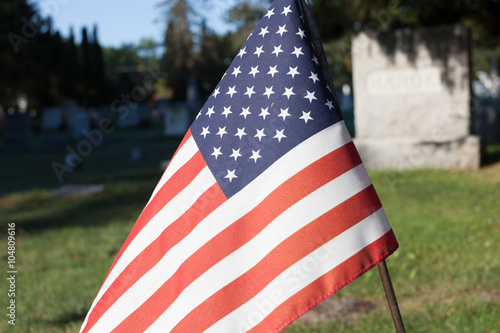 American flag in memorial