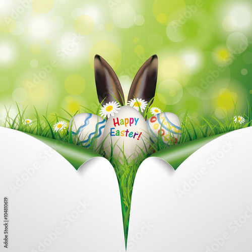 Easter Eggs 2 Scrolled Corners Frohe Ostern