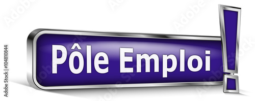 Pole emploi sur panneau bleu