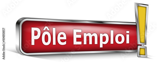 Pole emploi sur panneau rouge
