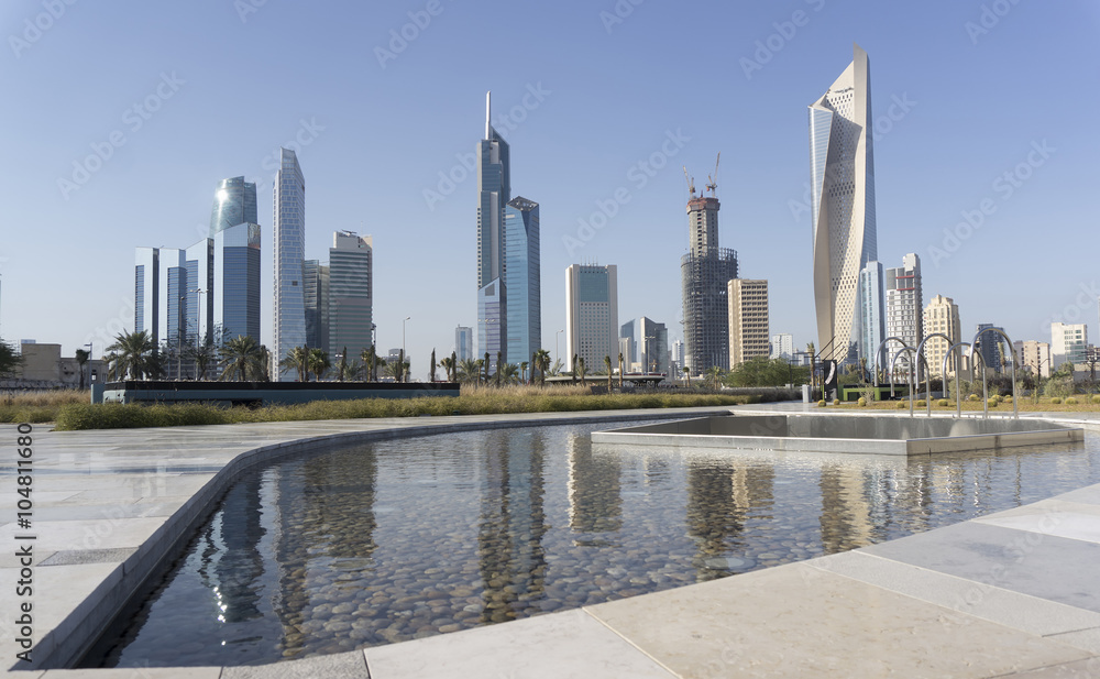 Fototapeta premium Real Estate view from shaheed park Kuwait City