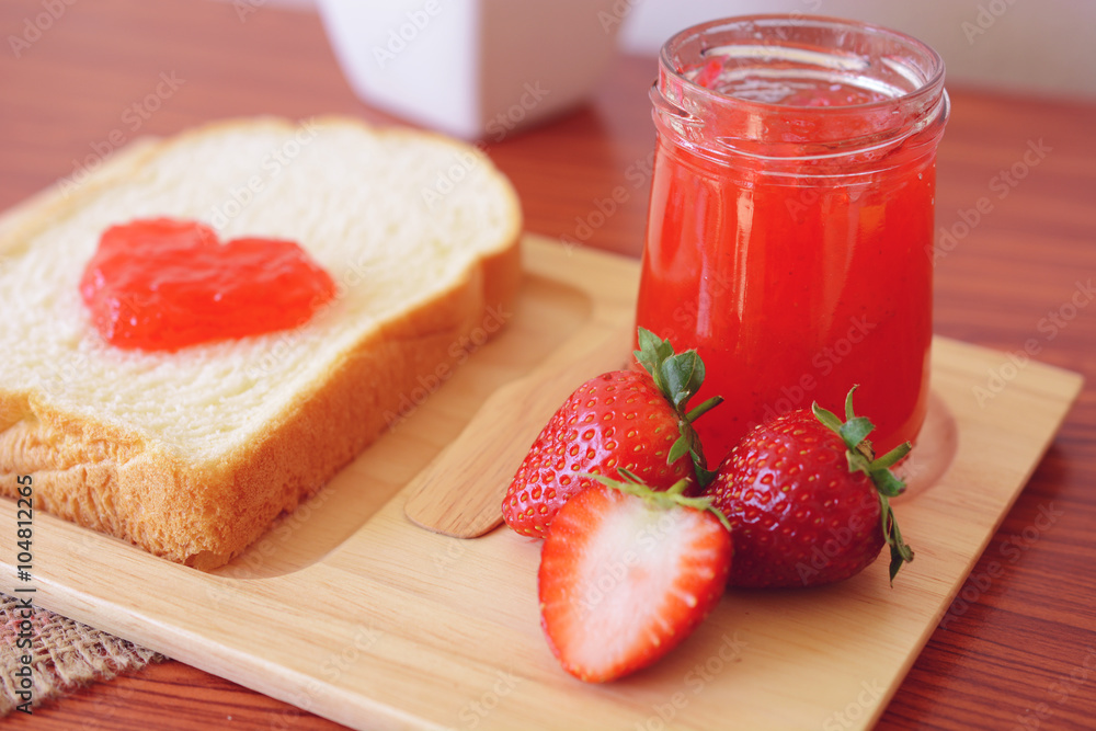 Strawberry jam with bread Strawberry jam with bread