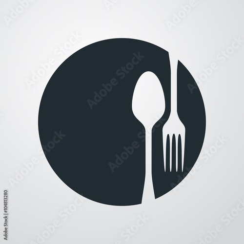 Icono plano cubiertos sobre fondo degradado #3
