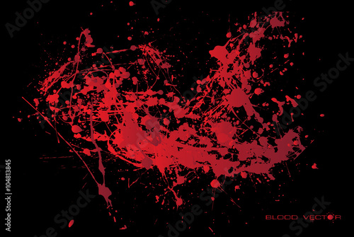 Abstract Blood splatter isolated on Black background, vector des