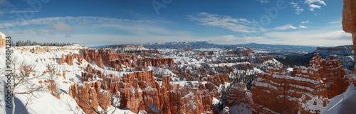 Bryce Canyon Utah January. Afternoon sunny and snowy.
