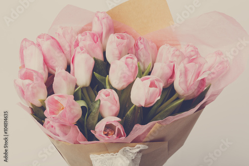 Fototapeta Naklejka Na Ścianę i Meble -  Beautiful buquet of flowers. Tulips