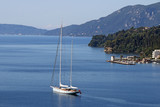 sailboat sailing Corfu island Greece
