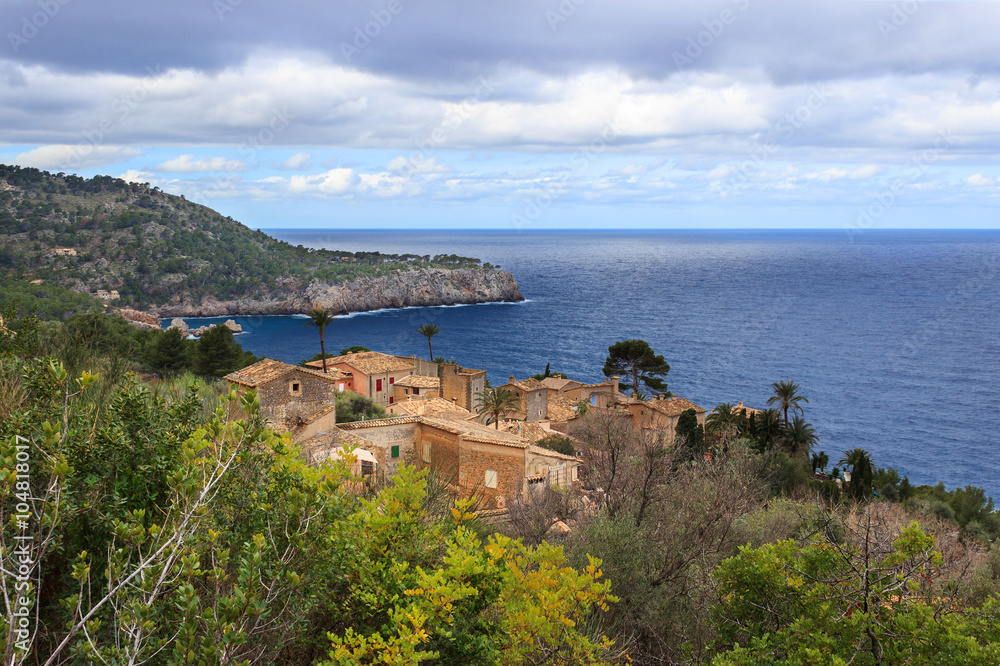 Lluc Alcari cute village on northwest of Mallorca at Balearic Islands Serra de Tramuntana UNESCO world heritage 
