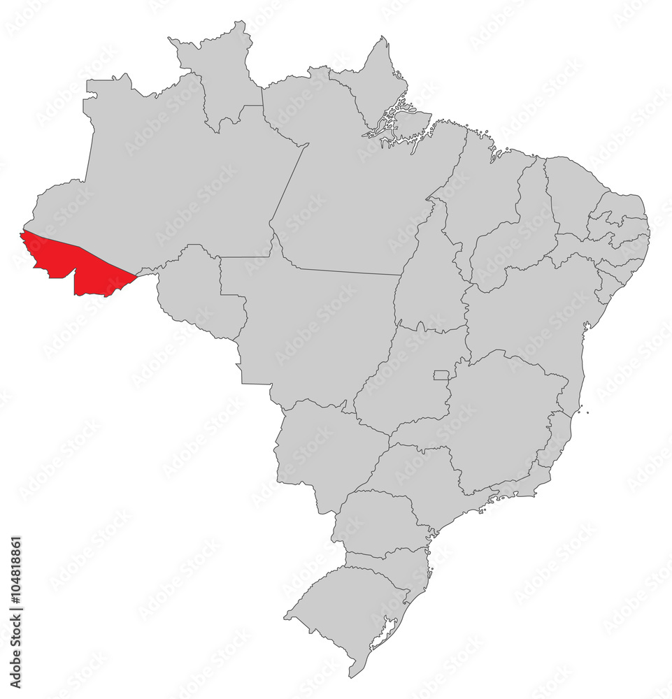Karte von Brasilien - Acre