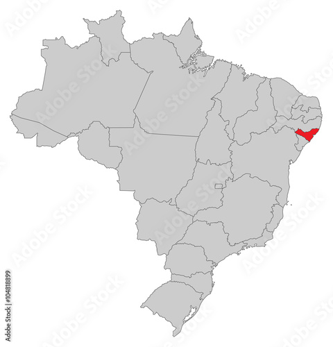 Karte von Brasilien - Alagoas