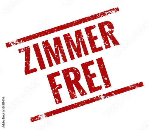 Zimmer frei Stempel rot
