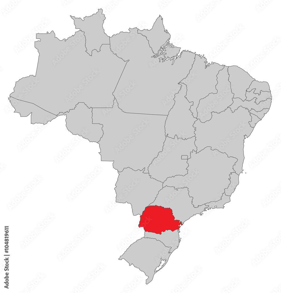 Karte von Brasilien - Paraná