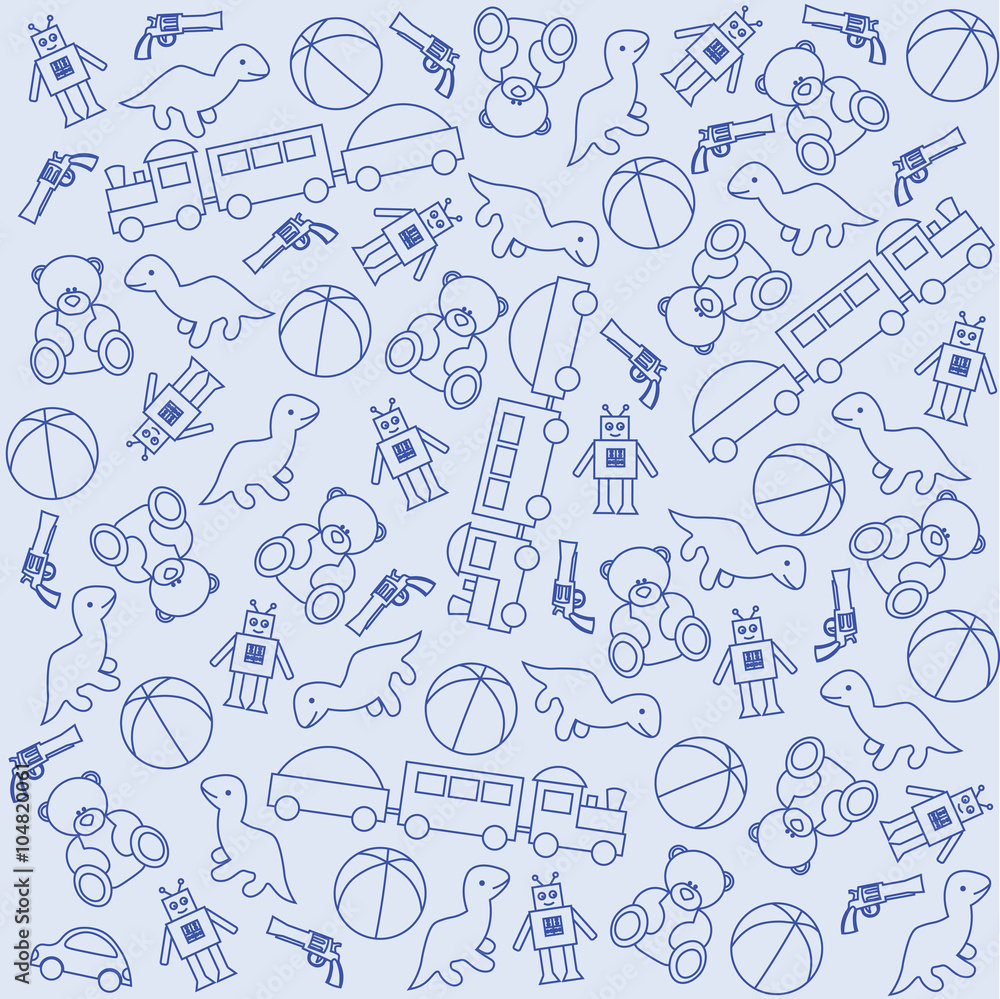 The background for a little boy. Blue background with cute items for child. The background for a little boy. Blue background with cute items for child.